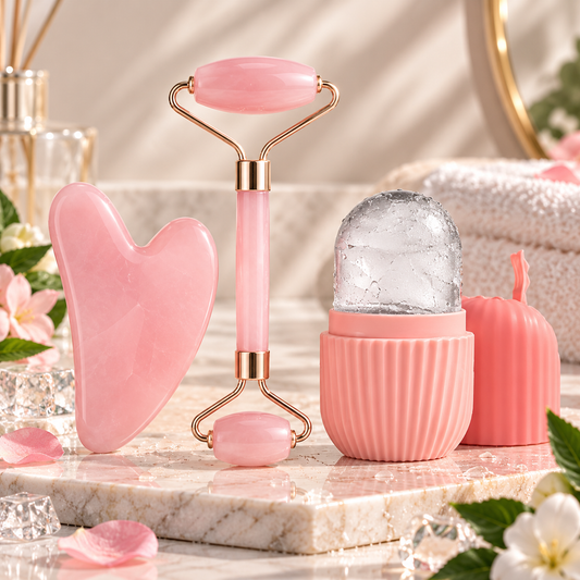 Éclat Glacé™ — Kit Ice Roller & Gua Sha 3-en-1