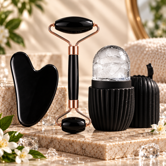 Éclat Glacé™ — Kit Ice Roller & Gua Sha 3-en-1